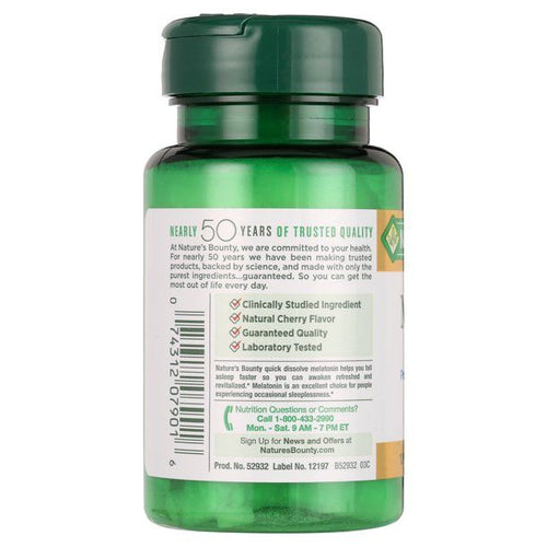 Nature's Bounty Melatonin Sleep Aid Tablets; 3 mg; 120 Count EasyOptionXY LLC