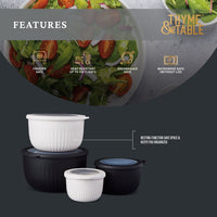 Thyme & Table 8-Piece Mixing Bowl Set, Black and Cream EasyOptionXY LLC