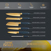 Thyme & Table 7-Piece Slim Block Knife Set with Gold Blades and Blue Block EasyOptionXY LLC