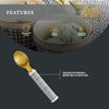 Thyme & Table Gold Finish Ice Cream Scoop with Ceramic Cross-Hatch Handle EasyOptionXY LLC