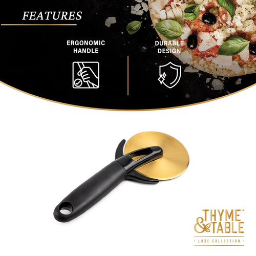 Thyme & Table Stainless Steel Gold Pizza Wheel EasyOptionXY LLC