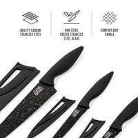 Thyme & Table Non-Stick Coated High Carbon Stainless Steel Speckled Kitchen Knives, 3 Piece Set EasyOptionXY LLC