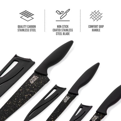 Thyme & Table Non-Stick Coated High Carbon Stainless Steel Speckled Kitchen Knives, 3 Piece Set EasyOptionXY LLC