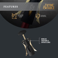 Thyme & Table Wing Corkscrew for All Corks EasyOptionXY LLC