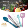 Thyme & Table Silicone Utensils, 5-Piece Set, Tongs, Basting Brush, Spatula, Turner, Spoon EasyOptionXY LLC