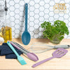 Thyme & Table Silicone Utensils, 5-Piece Set, Tongs, Basting Brush, Spatula, Turner, Spoon EasyOptionXY LLC