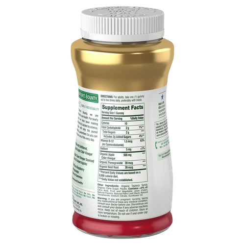 Nature's Bounty Apple Cider Vinegar Gummies Dietary Supplement; 500 mg EasyOptionXY LLC