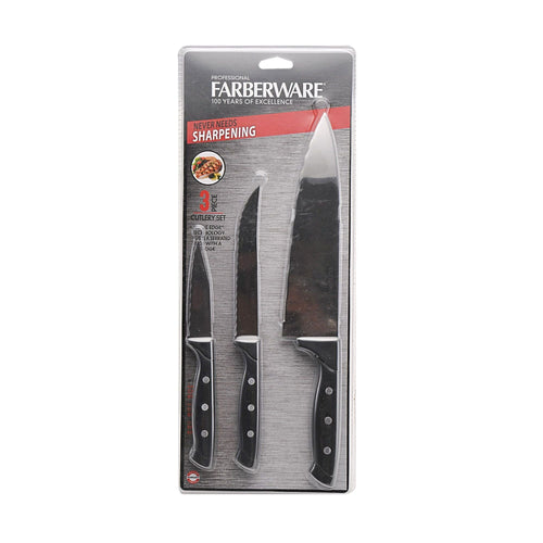 Farberware Wave Edge 3-piece Chef Set in Black EasyOptionXY LLC