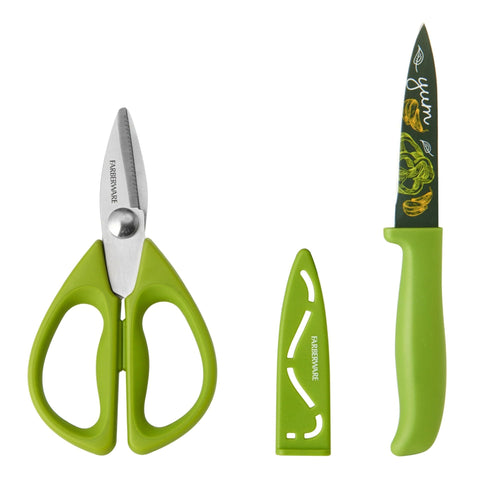 Farberware Classic 2-piece Herb Shears and 3.5-inch Resin Paring Knife EasyOptionXY LLC