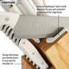 Farberware Edgekeeper Triple Riveted Knife Block Set with Built in Sharpener 14-piece in White EasyOptionXY LLC