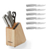 Farberware 13Piece Stainless Steel Knife Block Set Built in Sharpener in Drawer Steak Knives Natural EasyOptionXY LLC