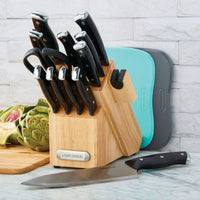 Farberware Edgekeeper 14-Piece Triple-Rivet Cutlery Block Set with Built-In Sharpener, Black EasyOptionXY LLC