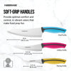Farberware Precise Slice 3 Stainless Steel Piece Chef Knife Set Aqua, Pink, and Yellow EasyOptionXY LLC