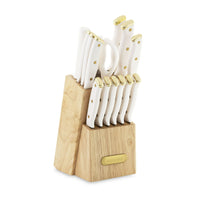 Farberware 15-Piece Forged Triple Riveted Knife Set with Block Gold EasyOptionXY LLC