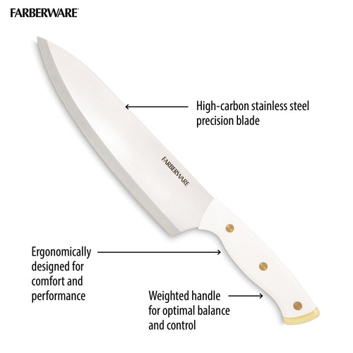 Farberware 15-Piece Forged Triple Riveted Knife Set with Block Gold EasyOptionXY LLC