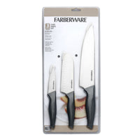 Farberware 3-piece Chef Knife Set ,Carbon Fiber Pattern Handle EasyOptionXY LLC