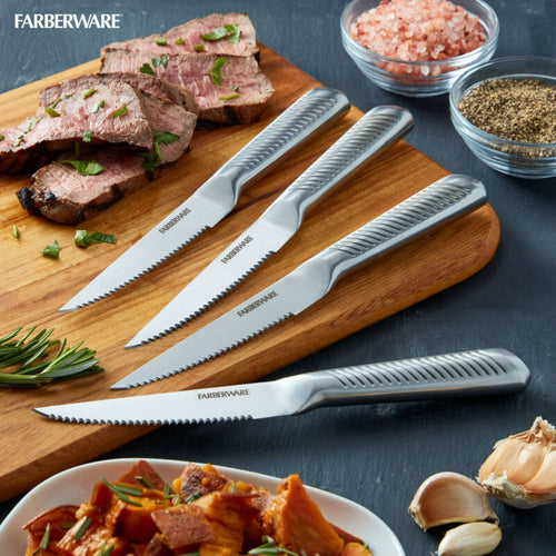 Farberware Professional 4-piece Forged Textured Stainless Steel Steak Knife Set EasyOptionXY LLC