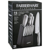 Farberware High-Carbon Stamped Stainless Steel Knife Block Set, 15-Piece, Black 2 EasyOptionXY LLC
