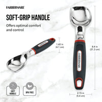 Farberware Soft Grips Stainless Steel Ice Cream Scoop with Rubber Black Handle and Red Accents EasyOptionXY LLC