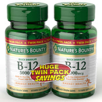 Nature's Bounty Vitamin B12 Supplement; 5000 mcg; 40 Count; Pack of 2 EasyOptionXY LLC