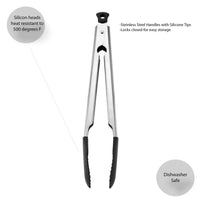 Farberware 11-inch Silicone Tip Locking Tongs in Black and Stainless Steel EasyOptionXY LLC