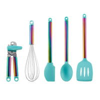Farberware 5-piece Iridescent and Aqua Kitchen Tool and Gadget Set EasyOptionXY LLC