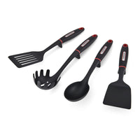 Farberware Soft Grips Set-4 Slotted Turner, Turner, Basting Spoon, and Pasta Server, Black EasyOptionXY LLC
