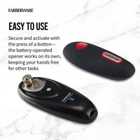 Farberware Hands-Free Battery-Operated Black Can Opener in Red EasyOptionXY LLC