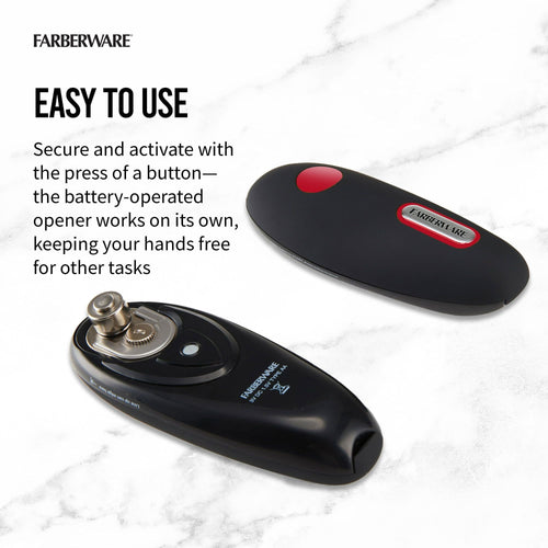 Farberware Hands-Free Battery-Operated Black Can Opener in Red EasyOptionXY LLC