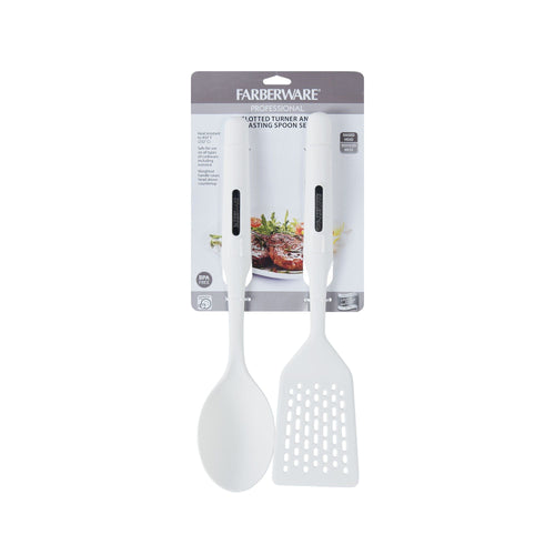 Farberware Professional Slotted Turner and Basting Spoon, White EasyOptionXY LLC