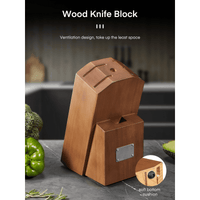 Knife Set, 8-Piece Premium Knife Block Set with High Carbon German Steel, 5 Knives, Sharpening Steel, Multi-Purpose Scissors, Block of Wood, Ergonomic ABS Handle EasyOptionXY LLC