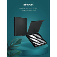 Steak Knives, Serrated Steak Knives with Gift Box, Stainless Steel Kitchen Steak Knife Set of 8, Silver EasyOptionXY LLC