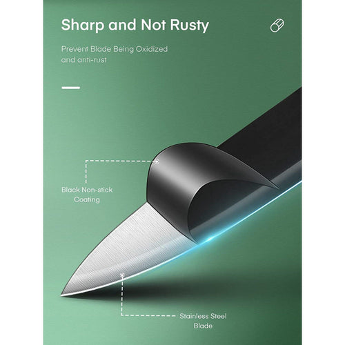 Knife Set 6 Piece, Black Chef Knives with Sharp Blades Nonstick Coating Easy Grip Handle EasyOptionXY LLC