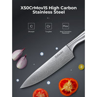 D.Perlla Knife Set , 15 Pieces Stainless Steel Hollow Handle Kitchen Cutlery Set with with Built in Knife Sharpener Block EasyOptionXY LLC