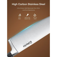 Kitchen Knife Set, 6 Pieces German Stainless Steel Small Kitchen Knives Set with Wooden Block, Cutlery Block Set EasyOptionXY LLC