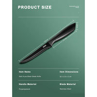 Steak Knives, Serreated Steak Knife Set of 8, Black Stainless Steel Table Knife Set EasyOptionXY LLC