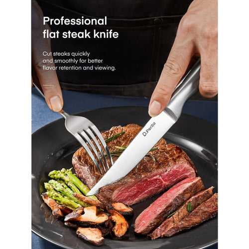 D.Perlla Steak Knives, Non Serrated Stainless Steel Sharp Steak Knife Set of 8 with Gift Box EasyOptionXY LLC