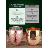 Moscow Mule Copper Mugs Set of 4, 100% Handcrafted, Large Size 19 ounces EasyOptionXY LLC