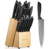 Knife Set, 15 Pieces Stainless Steel Kitchen Knives with Gray Nonstick Coat, Knife Block Set EasyOptionXY LLC
