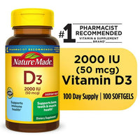 Nature Made Vitamin D3 2000 IU (50 mcg) Softgels; 100 Count EasyOptionXY LLC