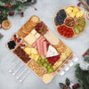 Hecef 17 in Bamboo Cheese Board and Knife Set, 13-Piece Large Charcuterie Serving Tray Platter, for House Warming, Party EasyOptionXY LLC