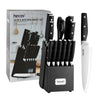 Hecef 14 Pcs Kitchen Knife Block Set, High Carbon Stainless Steel Cutlery Set with 6 Steak Knives EasyOptionXY LLC