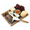 Hecef Cheese Board with Removable Black Slate and Cutlery Knife, Charcuterie Serving Platter EasyOptionXY LLC