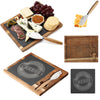 Hecef Cheese Board with Removable Black Slate and Cutlery Knife, Charcuterie Serving Platter EasyOptionXY LLC