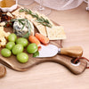 Hecef Upgrade Larger Cheese Board Set of 4, Acacia Wood Charcuterie Serving Plate with Knife Set EasyOptionXY LLC