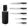 Hecef Kitchen Knife Set with Block, 6 Pieces High Carbon Stainless Steel Chef Bread Utility Paring Knife EasyOptionXY LLC
