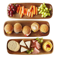 Hecef 3Pcs Charcuterie Board Platter Set, Acacia Wood Serving Tray Cheese Boards Dessert Table Display Set EasyOptionXY LLC