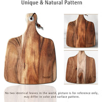 Hecef 3 PCS Cheese Board Set, 12in Acacia Wood Charcuterie Serving Platter with Cheese Knife and Fork EasyOptionXY LLC