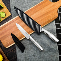 Hecef 5 PCS High Carbon Stainless Steel Kitchen Knife Set with Ergonomic Handle and Blade Covers EasyOptionXY LLC