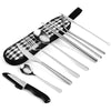 Hecef 10 Pcs Portable Cutlery Set with Carrying Bag, Reusable Stainless Steel Utensils for Work, School,Camping, Travel EasyOptionXY LLC